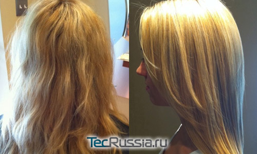 Бразильское кератиновое выпрямление волос – фото до и после